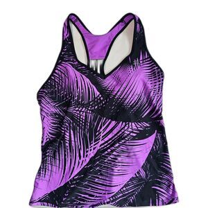 ZeroXPosur Swimsuit Top Tankini w Built in Bra sz 12